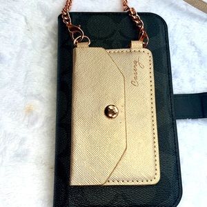Rose gold crossbody chain and cc pocket